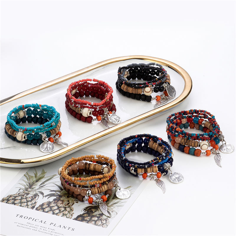 Women’s Multi-Layer Stretch Rice Bead Bracelets