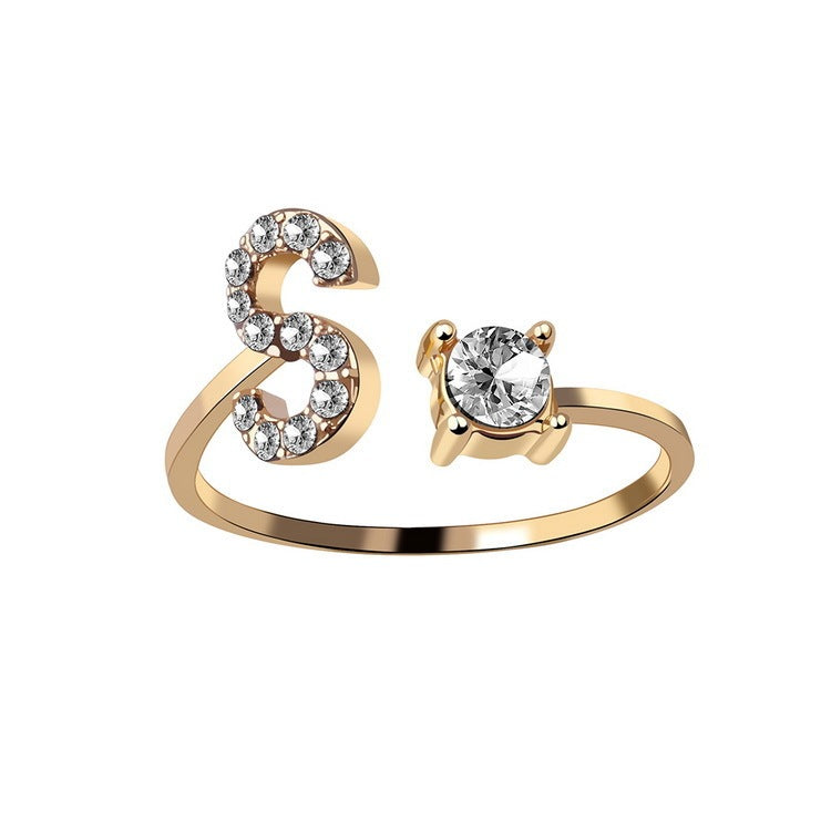 New Adjustable 26 Initial Letter Ring – Simple & Elegant Fashion Jewelry for Women