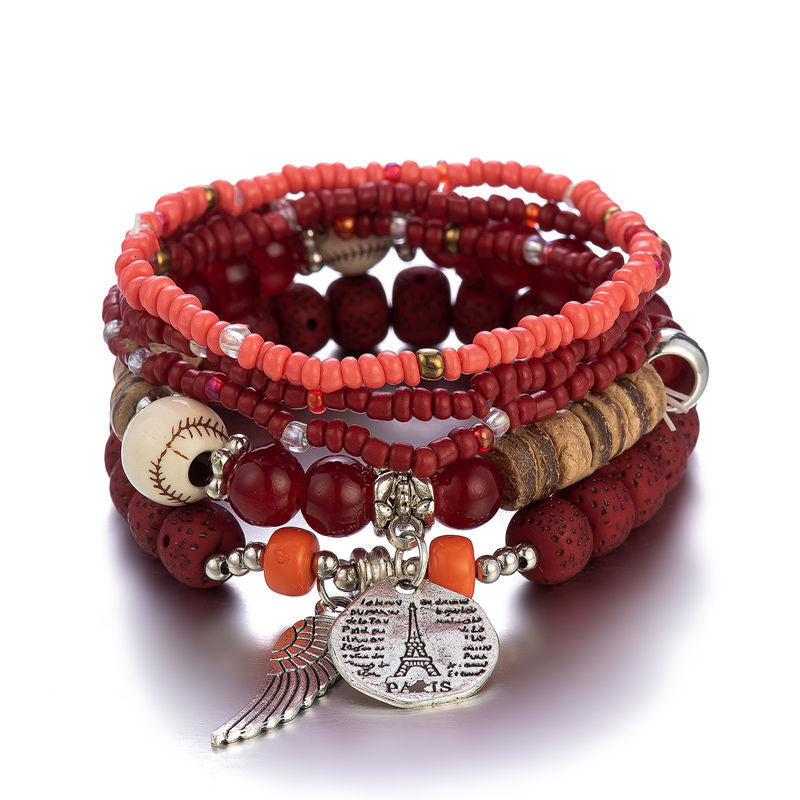 Women’s Multi-Layer Stretch Rice Bead Bracelets