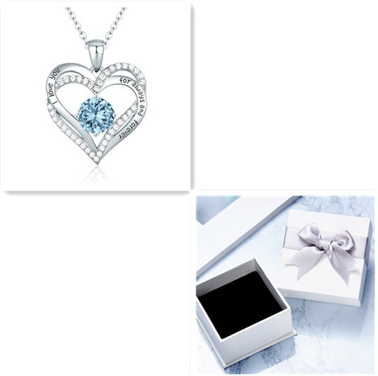 925 Sterling Silver Twelve Birthstone Pendant Necklace