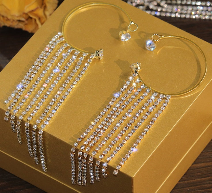 Fashionable and Simple Long Tassel Earrings