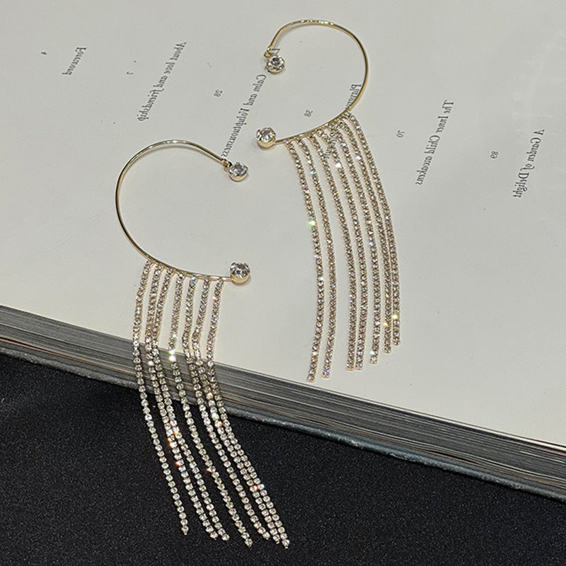 Fashionable and Simple Long Tassel Earrings