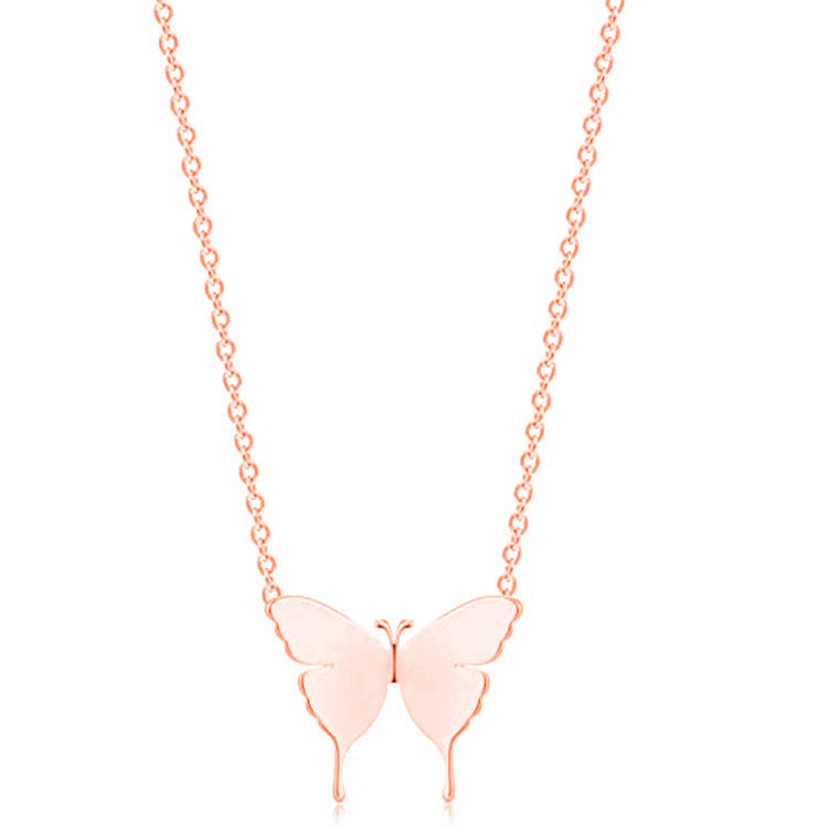 Simple Geometric Butterfly Pendant Necklace