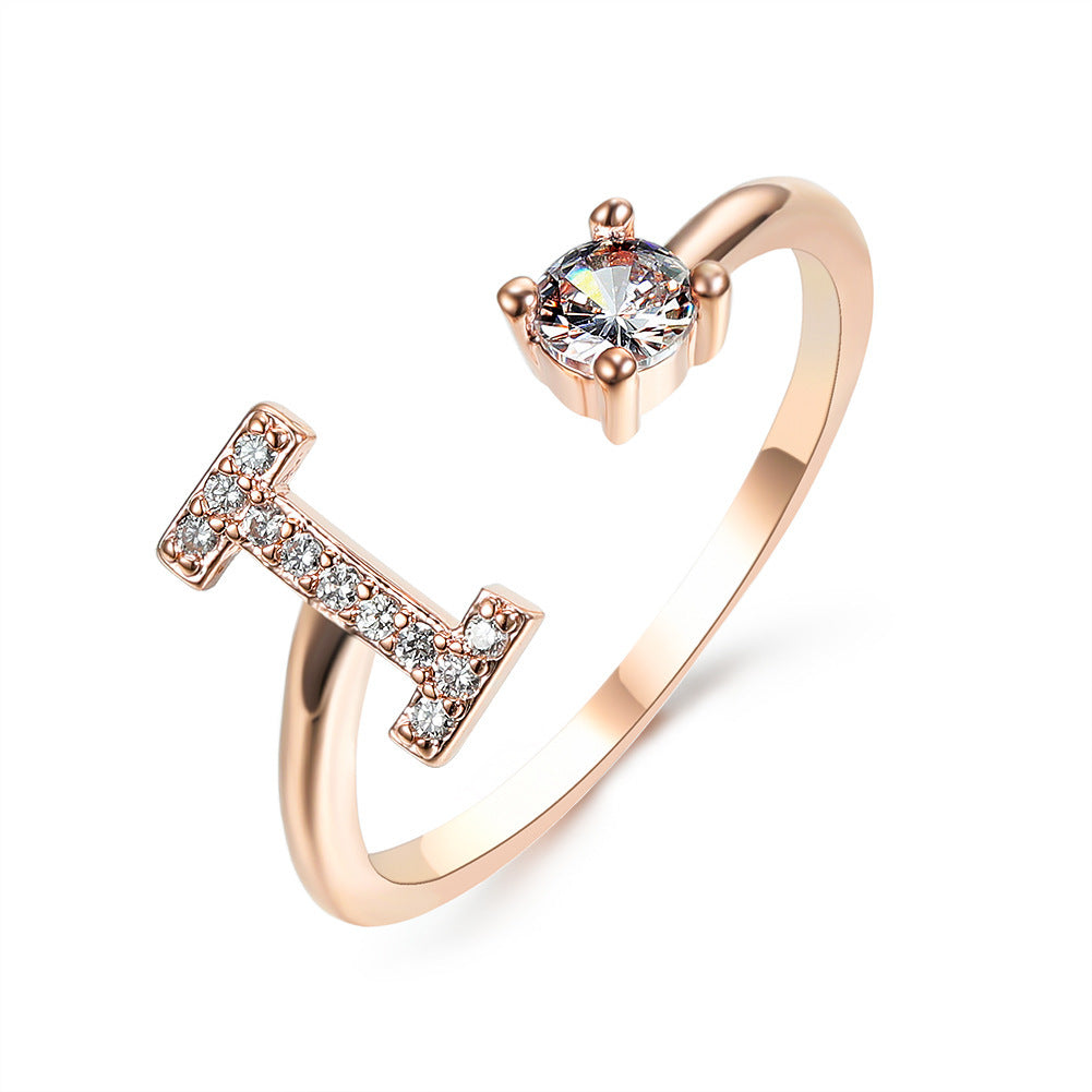 New Adjustable 26 Initial Letter Ring – Simple & Elegant Fashion Jewelry for Women
