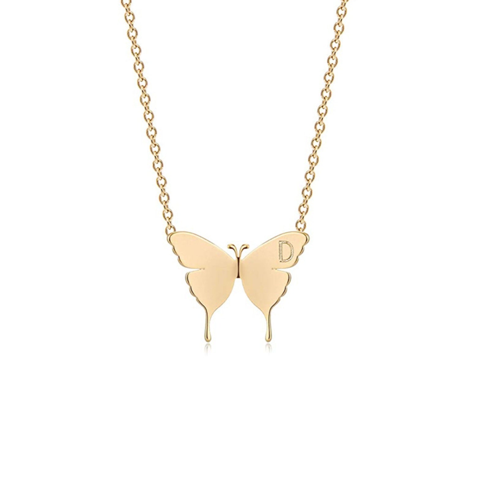 Simple Geometric Butterfly Pendant Necklace