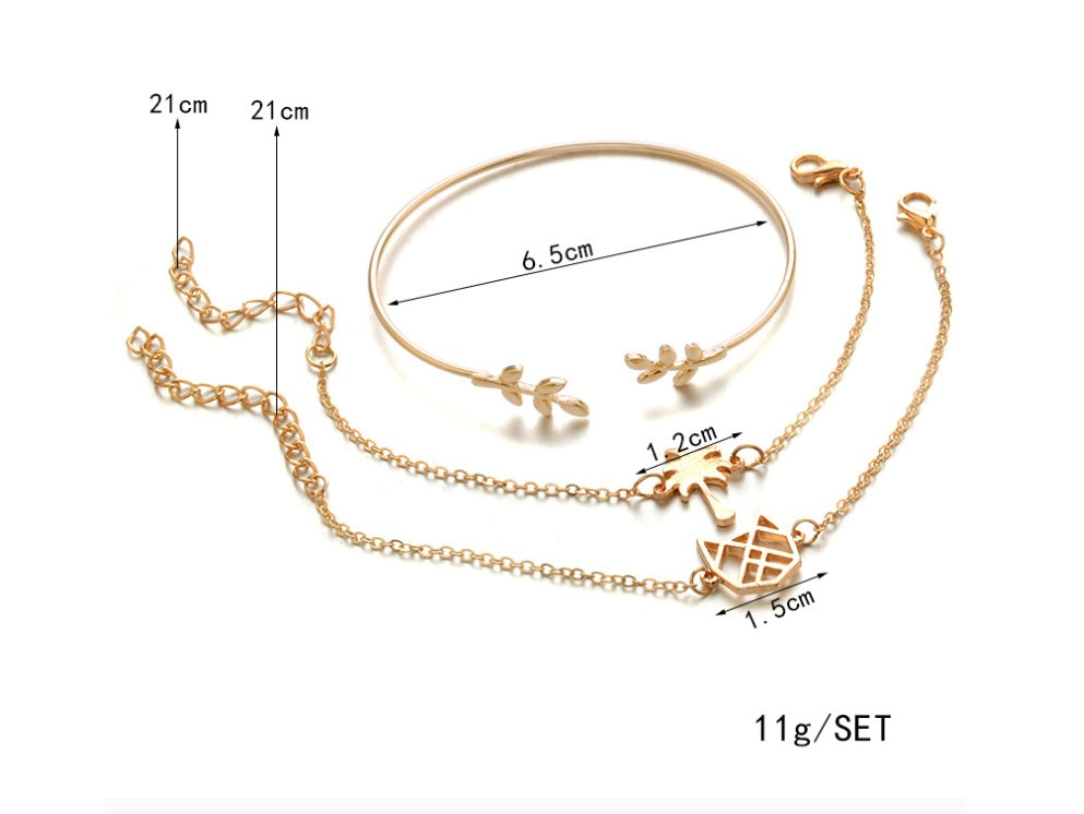 Gold Crystal Wedding Bracelet Set – CZ Heart Bangles