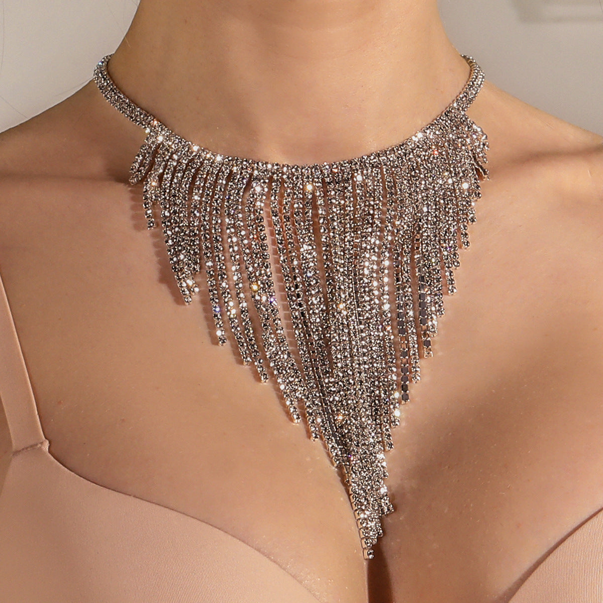 Double Row Symmetrical Necklace – Alloy Jewelry for Women