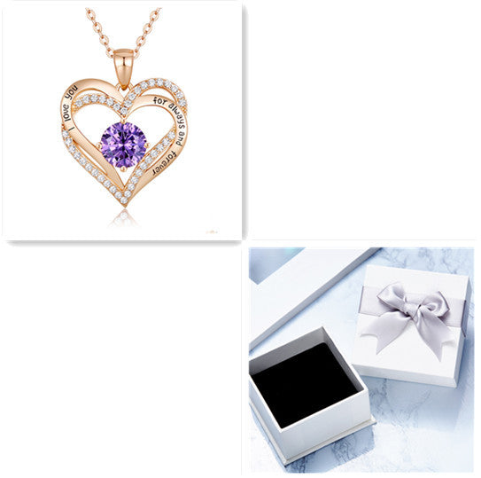 925 Sterling Silver Twelve Birthstone Pendant Necklace