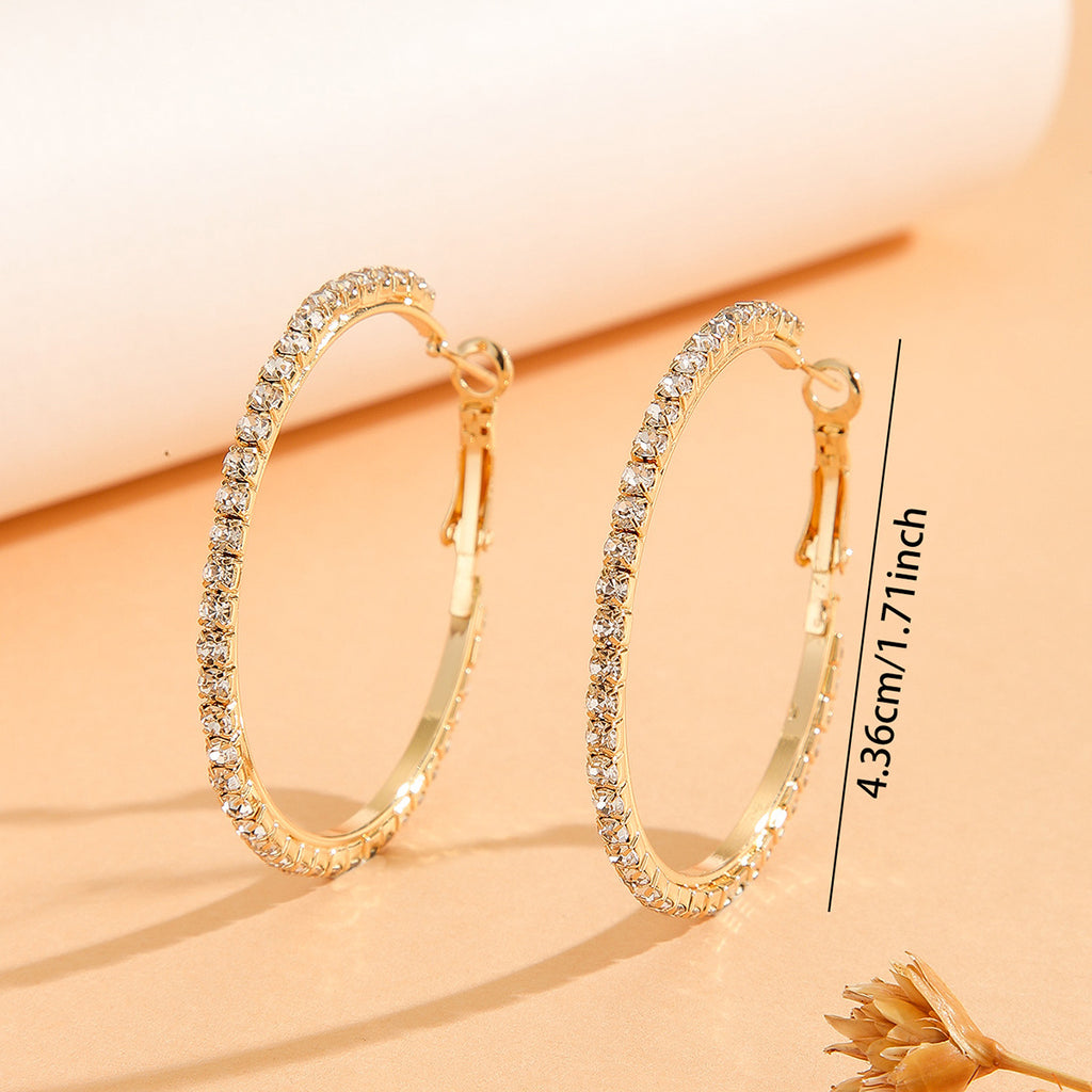 Princess Style Zircon Inlaid Large Earrings – Elegant for Weddings & Daily Wear