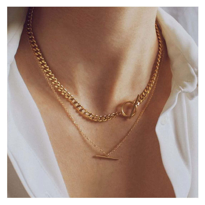 Double OT Chain Pendant Necklace – Elegant Jewelry