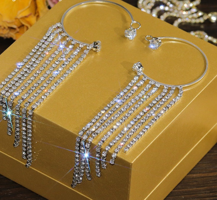 Fashionable and Simple Long Tassel Earrings